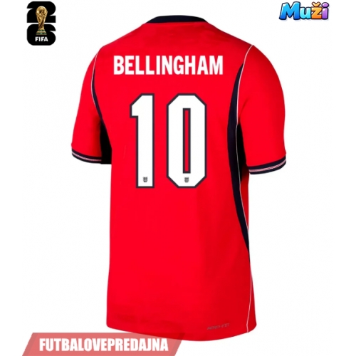 Lacne Muži Futbalové dres Anglicko Jude Bellingham #10 MS 2026 Krátky Rukáv - Preč